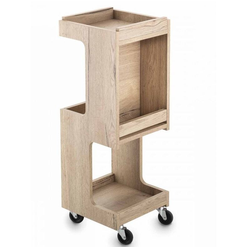 Professional hairdressing trolley - display stand ESSE, light wood color 4 Professional hairdressing trolley - display stand ESSE, light wood color 4