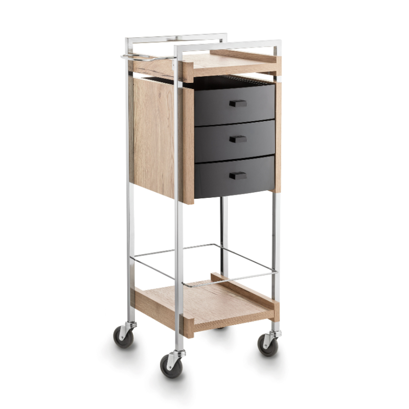 Professional metal and wood hairdressing trolley HIRO 8 Professional metal and wood hairdressing trolley HIRO 8