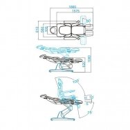 Profesionali elektrinė podologinė kėdė- lova-gultas pedikiūro procedūroms AZZURRO 870S PEDI (3 varikliai), kapučino spalvos