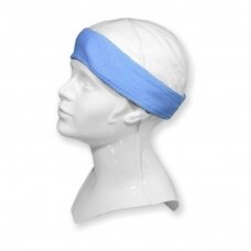Head and hair band for cosmetology and hairdressing procedures, blue