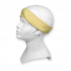 Head and hair band for cosmetology and hairdressing procedures, yellow