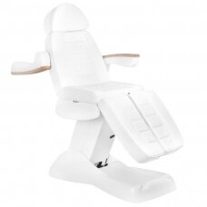 Profesionali elektrinė podologinė kėdė pedikiūro procedūroms LUX, balta (3 motorai)