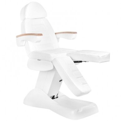 Profesionali elektrinė podologinė kėdė pedikiūro procedūroms LUX, balta (3 motorai)