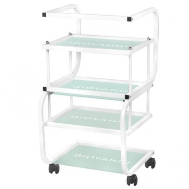 GIOVANNI CLASSIC 1012 professional cosmetology trolley, white color 3