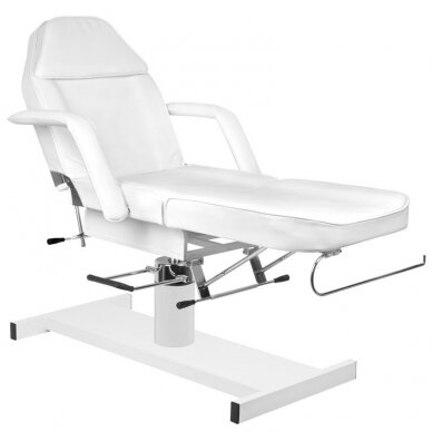 Komplektas: Hidraulinė kosmetologinė lova A-210 + meistro kėdutė AM-302 + kosmetologinė lempa su lupa S5 7
