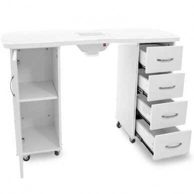 Профессиональный маникюрный стол MOD 2027 с пылесборником и емкими шкафчиками 2