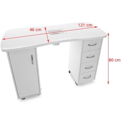 Профессиональный маникюрный стол MOD 2027 с пылесборником и емкими шкафчиками 5
