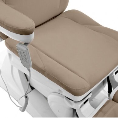 Профессиональная электрическая подологическая кушетка-кресло для процедур педикюра AZZURRO 870S PEDI (3 мотора), цвета капучино 2