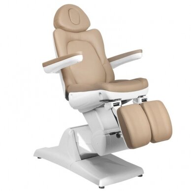 Профессиональная электрическая подологическая кушетка-кресло для процедур педикюра AZZURRO 870S PEDI (3 мотора), цвета капучино