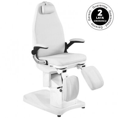 Профессиональная электрическая подологическая кушетка-кресло для процедур педикюра AZZURRO 709A (3 мотора), белая 12