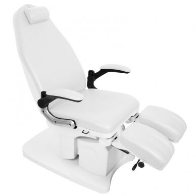 Профессиональная электрическая подологическая кушетка-кресло для процедур педикюра AZZURRO 709A (3 мотора), белая 1