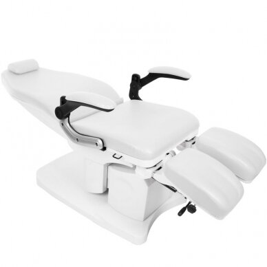 Профессиональная электрическая подологическая кушетка-кресло для процедур педикюра AZZURRO 709A (3 мотора), белая 2