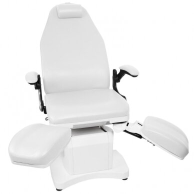 Профессиональная электрическая подологическая кушетка-кресло для процедур педикюра AZZURRO 709A (3 мотора), белая 3