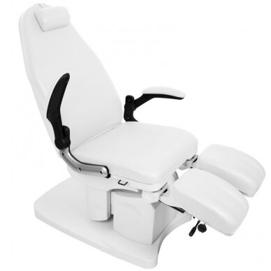 Профессиональная электрическая подологическая кушетка-кресло для процедур педикюра AZZURRO 709A (3 мотора), белая 9