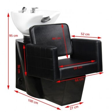 Professional hairdresser's sink GABBIANO ANKARA, black color 1 Professional hairdresser's sink GABBIANO ANKARA, black color 1
