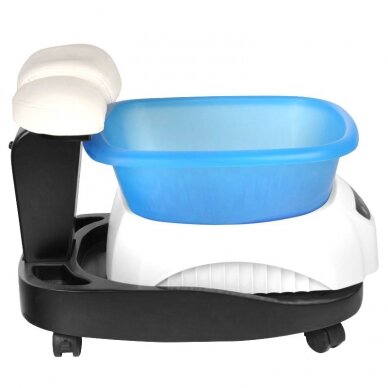 Professional pedicure bath AZZURRO with massage function and wheeled tray 1
