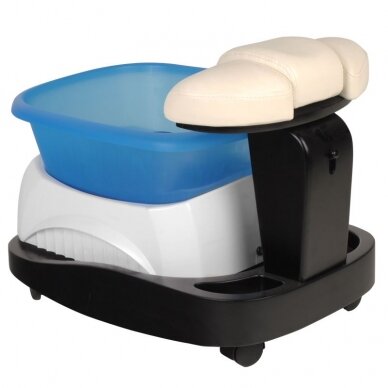 Professional pedicure bath AZZURRO with massage function and wheeled tray 4