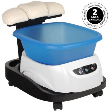 Professional pedicure bath AZZURRO with massage function and wheeled tray 6