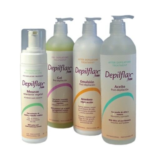 DEPILFLAX emulsija stabdanti plaukelių įaugimą po depiliacijos su meliono ekstraktais, 500 ml. 1 DEPILFLAX emulsija stabdanti plaukelių įaugimą po depiliacijos su meliono ekstraktais, 500 ml. 1