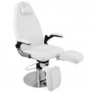 Profesionali hidraulinė kosmetologinė kėdė pedikiūro procedūroms AZZURRO 713A, baltos spalvos