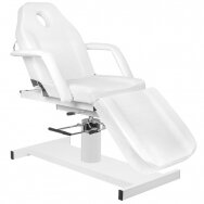 Profesionali kosmetologinė hidraulinė lova/gultas A210D su reguliuojamu sėdynės kampu, baltos spalvos
