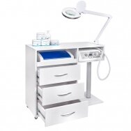 UNIT podologinis komplektas: vežimėlis + LED lempa + UV sanitizatorius + PODO freza