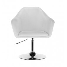 Grožio salono kėdė stabiliu pagrindu HC547, baltos spalvos