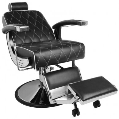 Profesionali barberio kėdė kirpykloms ir grožio salonams GABBIANO IMPERIAL, juodos spalvos 3