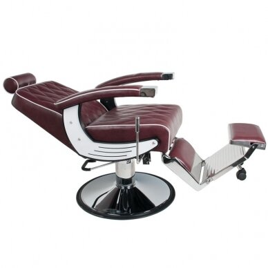 Profesionali barberio kėdė kirpykloms ir grožio salonams GABBIANO IMPERIAL, bordinės spalvos 2