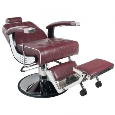 Profesionali barberio kėdė kirpykloms ir grožio salonams GABBIANO IMPERIAL, bordinės spalvos 3