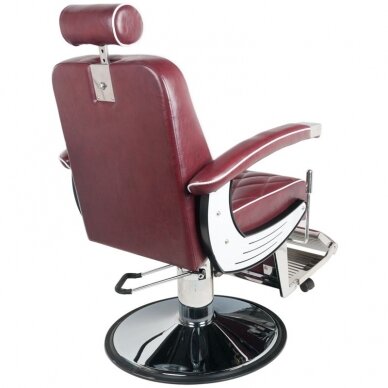Profesionali barberio kėdė kirpykloms ir grožio salonams GABBIANO IMPERIAL, bordinės spalvos 4