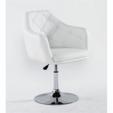 Beauty salons and beauticians stool HC831 white eco-leather