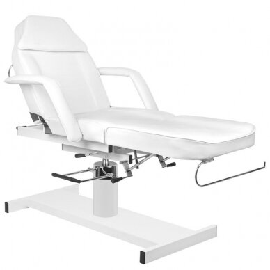Profesionali kosmetologinė hidraulinė lova/gultas A210D su reguliuojamu sėdynės kampu, baltos spalvos 2