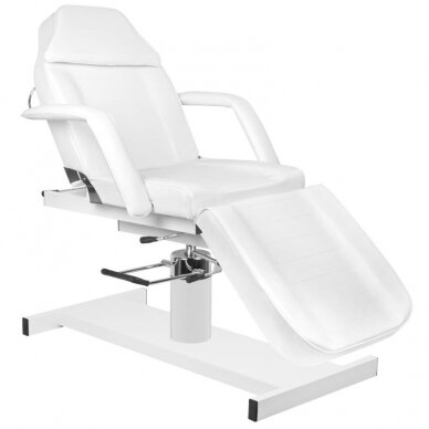 Profesionali kosmetologinė hidraulinė lova/gultas A210D su reguliuojamu sėdynės kampu, baltos spalvos 4