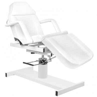 Profesionali kosmetologinė hidraulinė lova/gultas A210D su reguliuojamu sėdynės kampu, balta