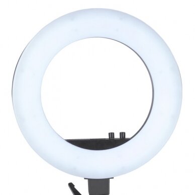 Profesionali lempa makiažo meistrams LED RING LIGHT stovas + telefono laikiklis + šviesos reguliavimas 18" (48w) 5