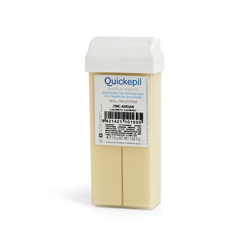 QUICKEPIL кассетный воск для депиляции цинк-аргановый, 110 г. QUICKEPIL кассетный воск для депиляции цинк-аргановый, 110 г.