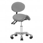 Profesionali meistro kėdė- balnas kosmetologams 1025 GIOVANNI su reguliuojamu sėdynės kampu bei atlošu, pilkos spalvos