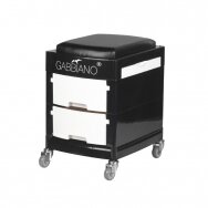 Professional trolley-chair for podiatric work 16-1 GABBIANO, black and white color