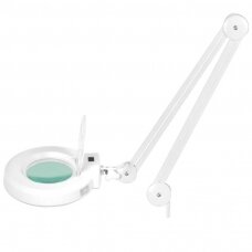 Profesionali kosmetologinė LED lempa lupa S5 (tvirtinama prie paviršių), baltos spalvos