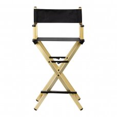 Профессиональный стул для визажистов ALU, черный с золотыми деталями