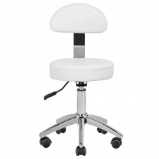 Профессиональное кресло мастера со спинкой для педикюрных процедур BASIC 304P, белого цвета