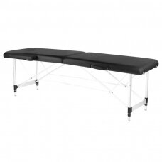 Sudedamas aliuminio masažo stalas COMFORT, 2-jų segmentų, juodas