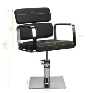 Professional hairdressing chair PORTO, black Professional hairdressing chair PORTO, black