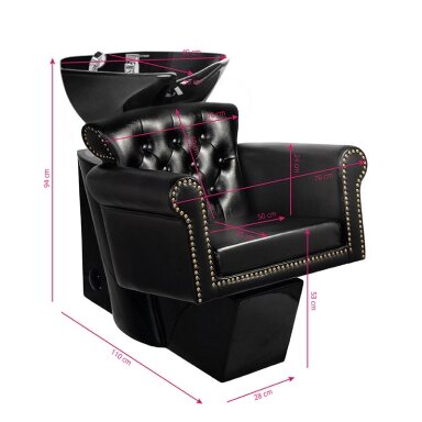Professional sink for hairdressers and barbers GABBIANO BERLIN, black Professional sink for hairdressers and barbers GABBIANO BERLIN, black