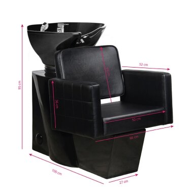 Professional hairdresser's sink GABBIANO ANKARA, black Professional hairdresser's sink GABBIANO ANKARA, black