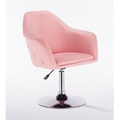 Meistro kėdutė grožio salonams bei kosmetologams HC547, rožinė eko oda