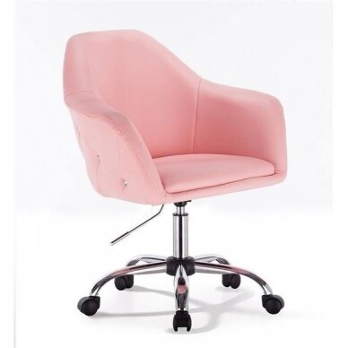 Meistro kėdutė grožio salonams bei kosmetologams HC547K, rožinė eko oda