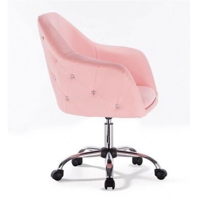 Meistro kėdutė grožio salonams bei kosmetologams HC547K, rožinė eko oda 2