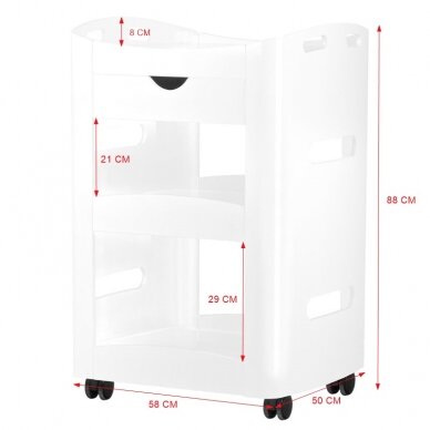 AZZURRO ITALY 989 Professional cosmetology trolley-cabinet, white color 2